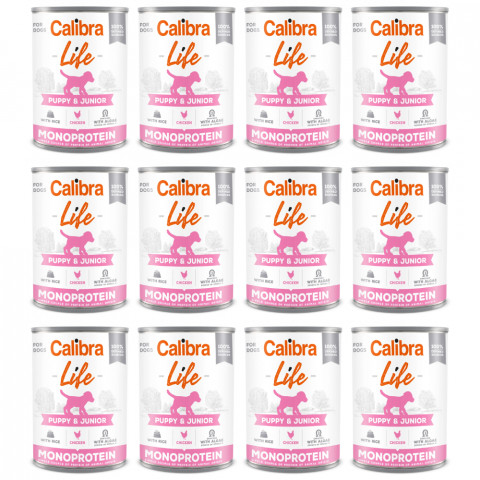 CALIBRA Dog Life Puppy&Junior Huhn & Reis - Nassfutter für Hunde - 12x400g - Fotogalerie 1