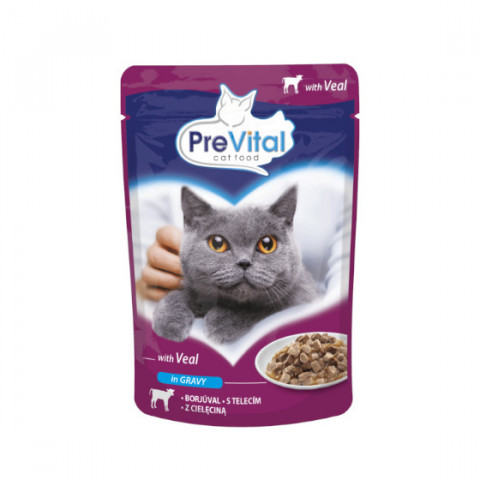 PREVITAL Katzenfutter Mix 4 Geschmacksrichtungen Huhn, Kalb, Lachs, Geflügel – Nassfutter für Katzen – 96 x 100 g - Fotogalerie 4