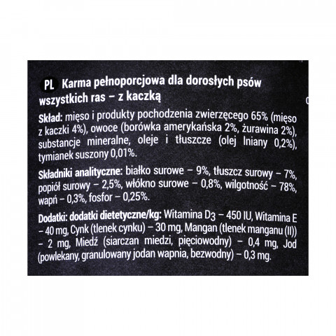 Dolina Noteci RAFI Ente, Blaubeere, Cranberry - Nasses Hundefutter 400 g - Fotogalerie 2