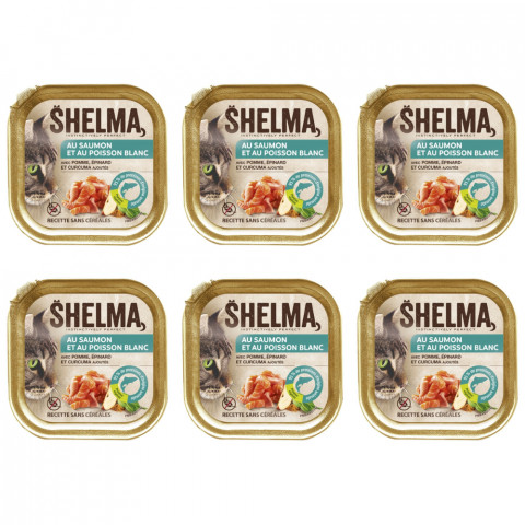 SHELMA Salmon and white fish pate - nassfutter für Katzen - 6x100g - Fotogalerie 1