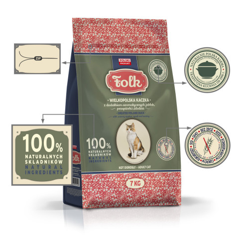 FOLK Greater poland–style duck with apples, quail & herring - trockenfutter für Katzen - 7kg - Fotogalerie 4