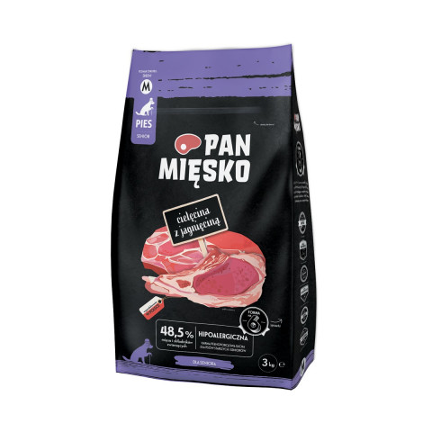 PAN MIĘSKO Veal with lamb M - trockenfutter für Hunde - 3kg - Fotogalerie 1