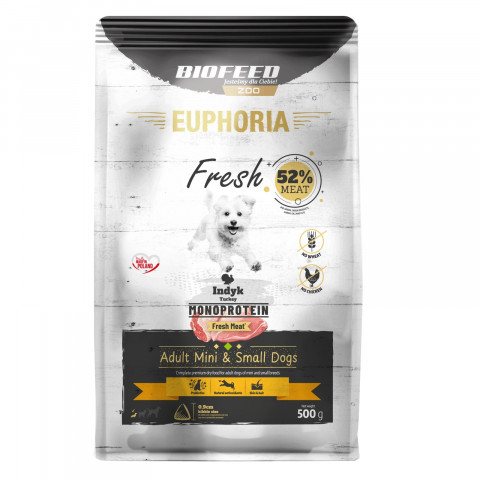 EUPHORIA Fresh Adult Monoprotein Turkey XS/S - trockenfutter für Hunde - 500g - Fotogalerie 1