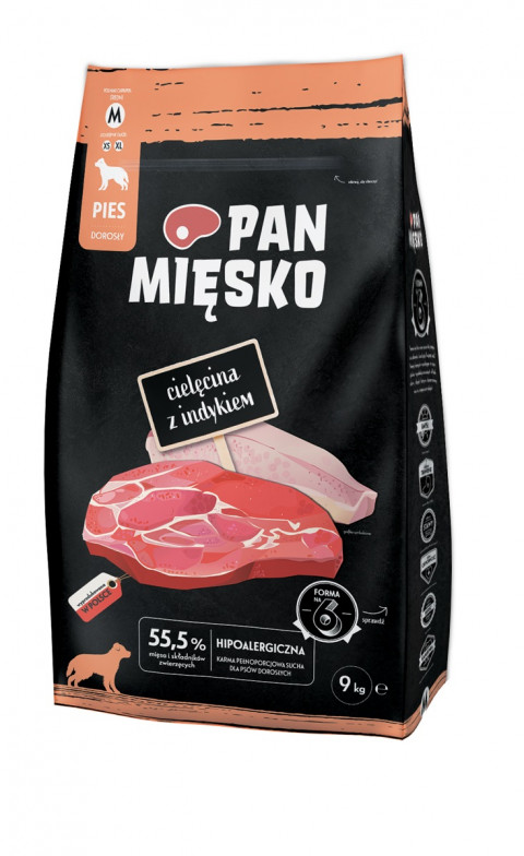 PAN MIĘSKO Veal with turkey M - trockenfutter für Hunde - 9kg - Fotogalerie 1