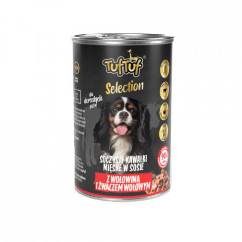 TUF TUF Selection Meat pieces with beef and rumen - Nassfutter für Hunde - 415g - Fotogalerie 1