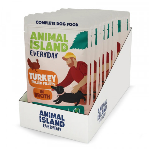 ANIMAL ISLAND Turkey Fillets in broth - Nassfutter für Hunde - 10x150g - Fotogalerie 1