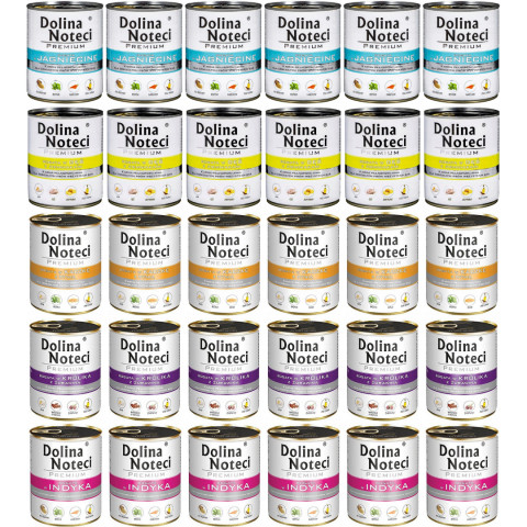 DOLINA NOTECI Premium MIX 5 Geschmacksrichtungen – Nassfutter für Hunde – 30×800g - Fotogalerie 1