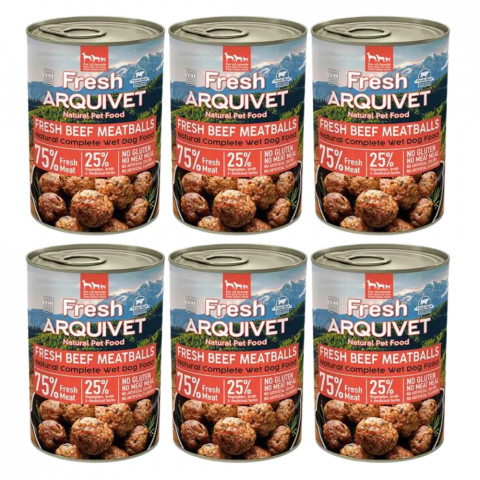 ARQUIVET Frische Rindfleischbällchen in Sauce - Nassfutter für Hunde - 6x400g - Fotogalerie 1