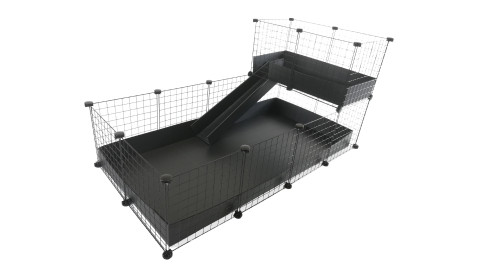 C&C modularer Käfig mit Etage 4x2 + Loft 2x1 + Schwarze Rampe - Fotogalerie 1