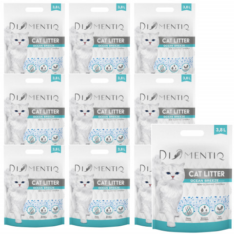 DIAMENTIQ Ocean Breeze Silikatstreu, nicht klumpend für Katzen – 10x3,8 l - Fotogalerie 1