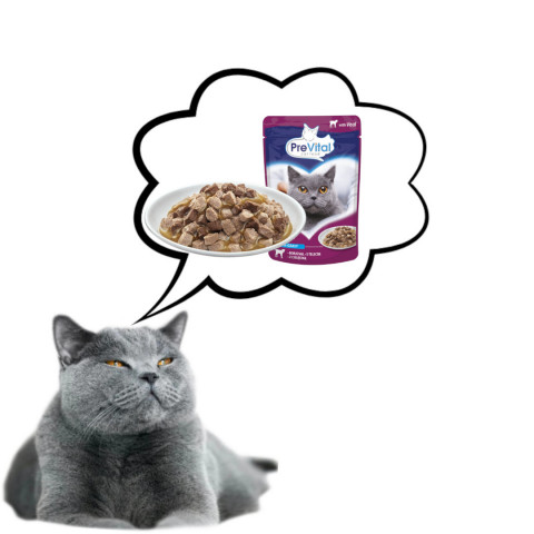 PREVITAL Veal in gravy - nassfutter für Katzen - 100g - Fotogalerie 2