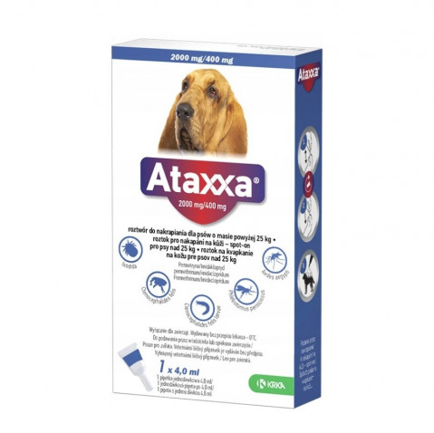 ATAXXA 2000mg/400mg (25- 40 kg) - tropfen gegen flöhe und zecken für hunde – 1x4ml - Fotogalerie 1