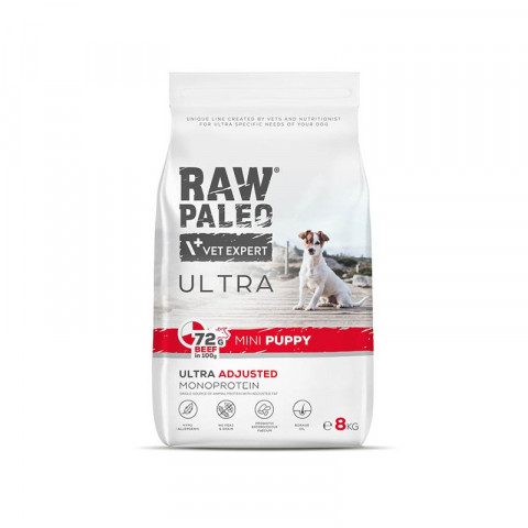RAW PALEO Ultra Mini Puppy Beef - Trockenfutter für Welpen kleiner Rassen - 8 kg - Fotogalerie 1