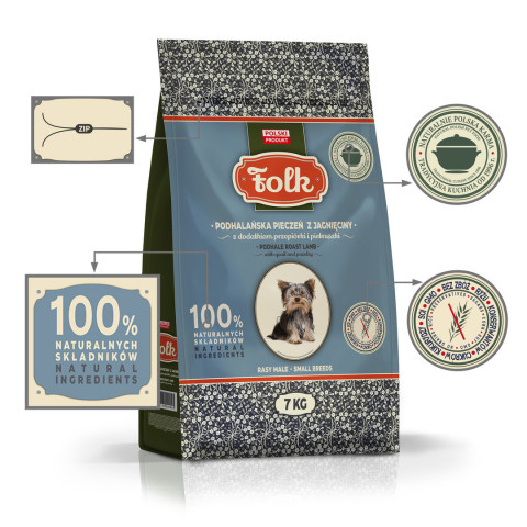 FOLK Small breeds Podhale-style lamb roast with quail and parsley - trockenfutter für Hunde - 7kg - Fotogalerie 4