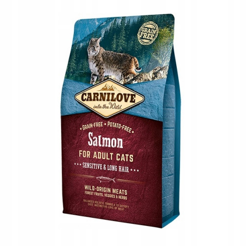 CARNILOVE Cat Sensitive & Long Hair Lachs - Trockenfutter für Katzen - 2 kg - Fotogalerie 1
