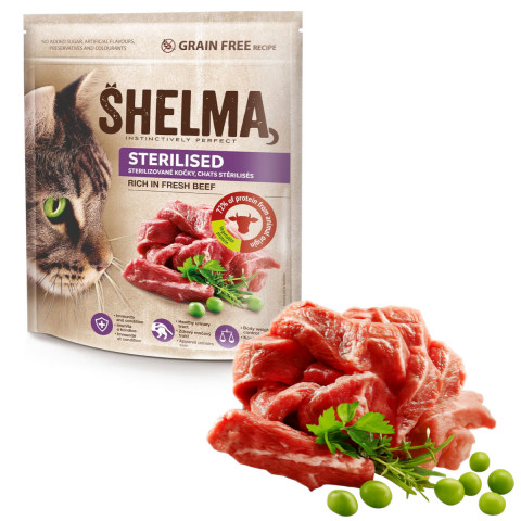 SHELMA Sterilised Rich in beef - trockenfutter für Katzen - 750g - Fotogalerie 2