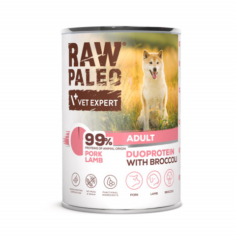 RAW PALEO Duoprotein Pork & Lamb Adult - Nassfutter für Hunde - 400g - Fotogalerie 1
