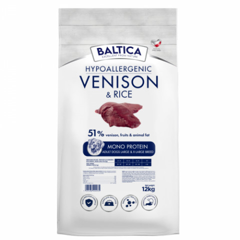 BALTICA Nutraceutic Hypoallergenic Large and X-Large breeds Venison with rice - trockenfutter für Hunde - 12kg - Fotogalerie 1