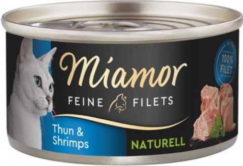 MIAMOR Feine Filets Naturell Tuna with shrimps - nassfutter für Katzen - 80g - Fotogalerie 1