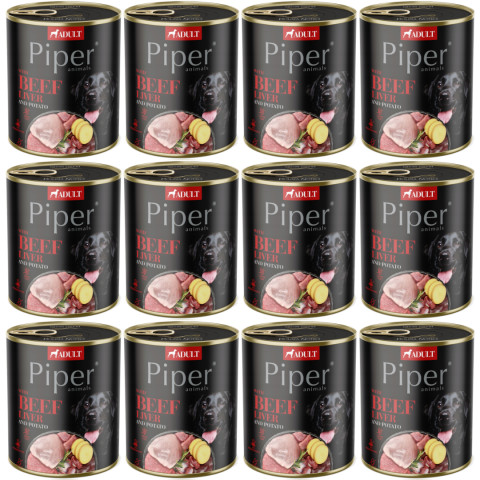 DOLINA NOTECI Piper Animals mit Rinderleber und Kartoffeln - Nassfutter für Hunde - 12x800g - Fotogalerie 1