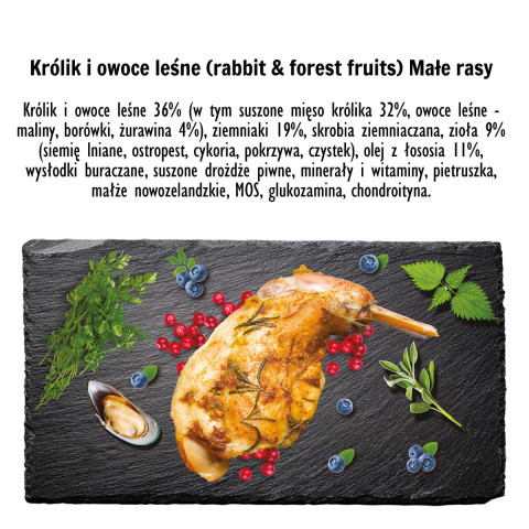 PAKA ZWIERZAKA Rabbit with forest fruits S - trockenfutter für Hunde - 3kg - Fotogalerie 3