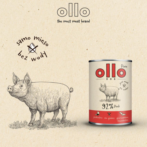 OLLO Pure Pork - Nassfutter für Hunde - 850g - Fotogalerie 5