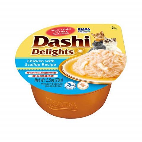 INABA Dashi Delights Chicken with scallop in broth - Katze behandeln - 70g - Fotogalerie 1
