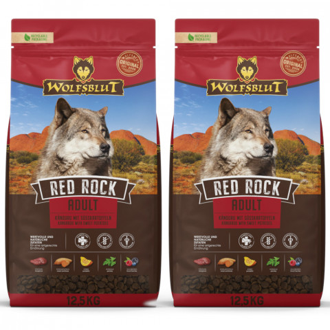 WOLFSBLUT Red Rock Kangaroo with sweet potatoes - trockenfutter für Hunde - 2x12,5kg - Fotogalerie 1