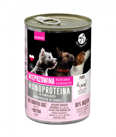 PET REPUBLIC Monoprotein Pork - nassfutter für Hunde - 400g - Fotogalerie 1