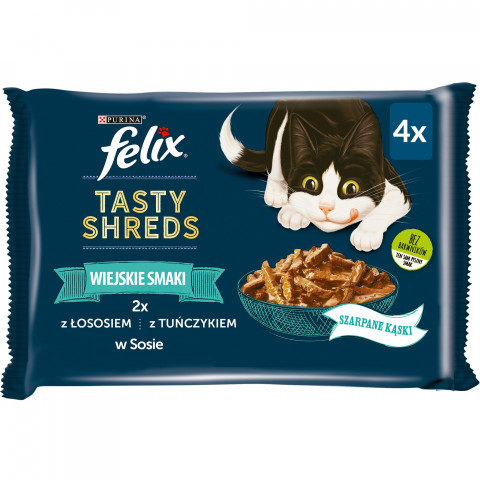 FELIX Tasty Shreds mit Lachs und Thunfisch - 4x 80g - Fotogalerie 1
