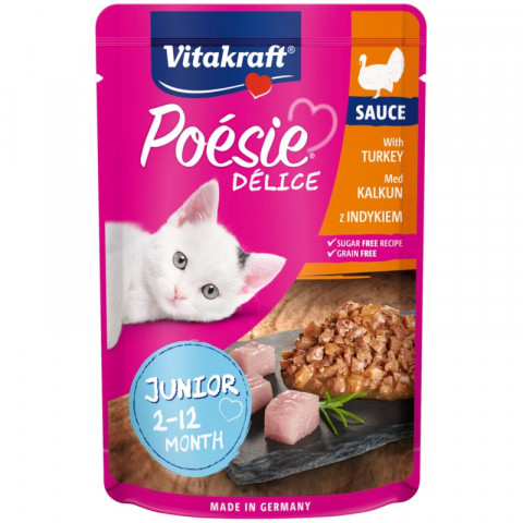 VITAKRAFT POESIE DELICE JUNIOR Truthahn - Nassfutter für Katzen - 85 g - Fotogalerie 1