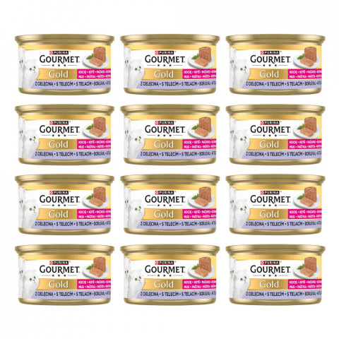 PURINA Gourmet Gold Kitten Mousse mit Kalbfleisch – Nassfutter für Katzen – 12×85 g - Fotogalerie 1