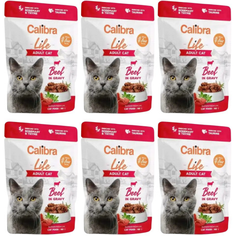 CALIBRA Cat Life Adult Beef in gravy - Nassfutter für Katzen - 6x85g - Fotogalerie 1