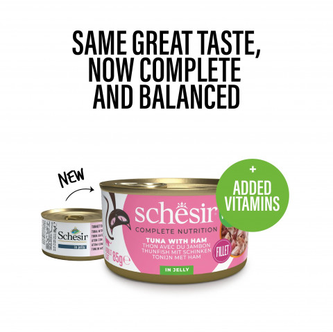 SCHESIR in jelly Tuna with ham - nassfutter für Katzen – 85 g - Fotogalerie 2