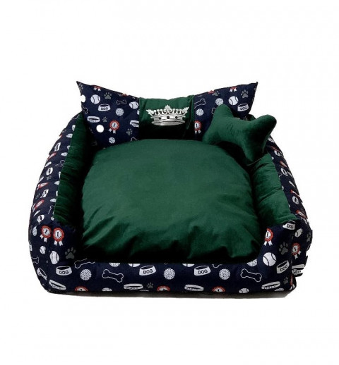 GO GIFT Hunde- und Katzenbett XXL - grün - 110x90x18 cm - Fotogalerie 3