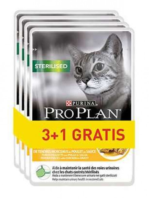 PURINA Pro Plan Sterilised Chicken - Nassfutter für Katzen - 85g 3+1 - Fotogalerie 1