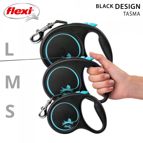 Flexi Automatische Leine Black Design M 5 m, Blau - Fotogalerie 3