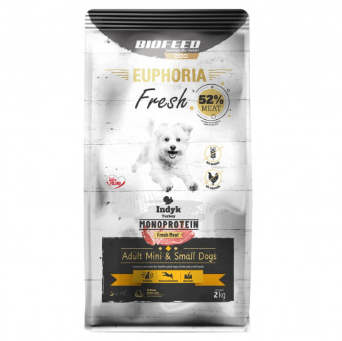 BIOFEED Euphoria Fresh Adult Mini & Small Monoprotein Turkey - trockenfutter für Hunde - 2kg - Fotogalerie 1