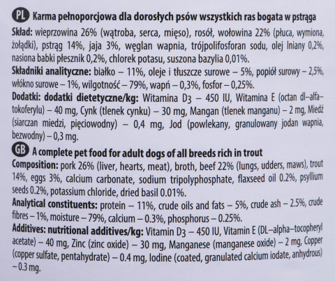 Dolina Noteci Premium Forelle - Nassfutter für Hunde 400 g - Fotogalerie 2