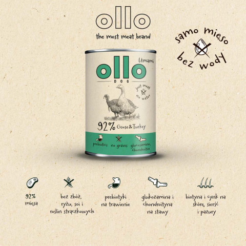 OLLO Umami Goose and turkey - Nassfutter für Hunde - 850g - Fotogalerie 7