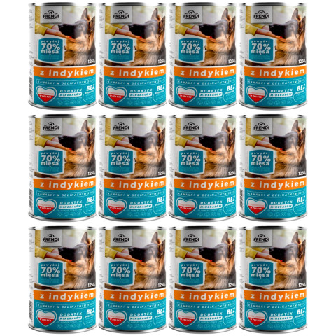 FRENDI mit Pute Stücke in feiner Soße - Nassfutter für Hunde - 12x1250g - Fotogalerie 1