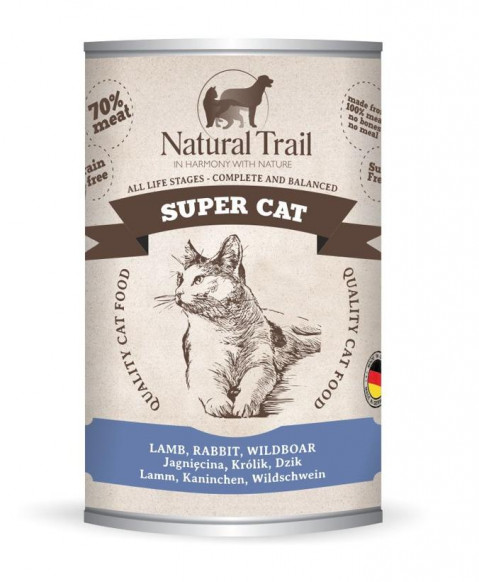 NATURAL TRAIL Super Cat Lamb, rabbit, wild boar - nassfutter für Katzen - 400g - Fotogalerie 1