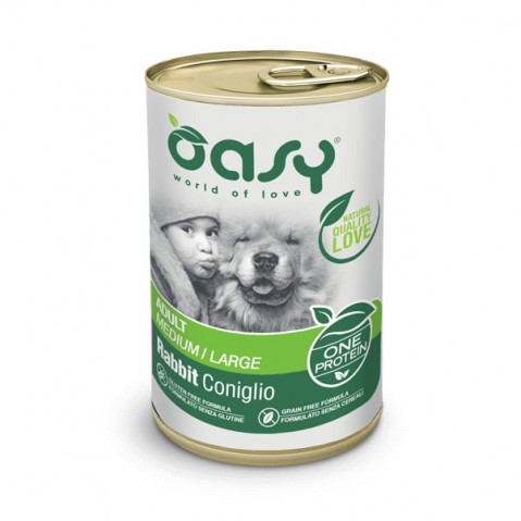 OASY One Protein Adult Medium/Large Rabbit - Nassfutter für Hunde - 400g - Fotogalerie 1