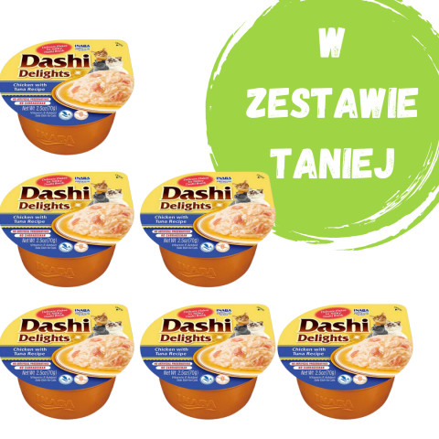 INABA Dashi Delights Huhn und Thunfisch in Brühe – Delikatesse für Katzen – 3x70 g + 1x70 g Gratis! - Fotogalerie 1