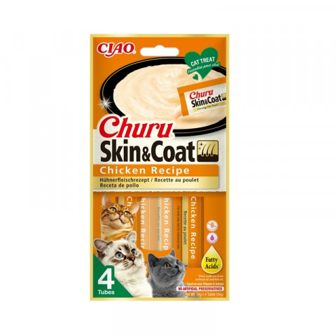 INABA Cat Churu Skin&Coat Huhn - Katzenleckerli - 4x(4x14g) + FREE - Fotogalerie 3