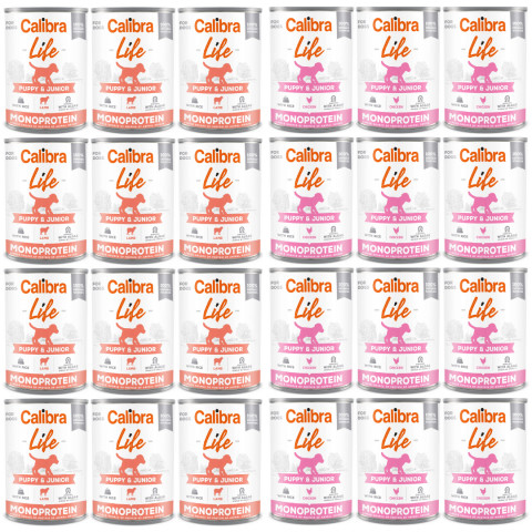 CALIBRA Dog Life Puppy&Junior MIX - Nassfutter für Hunde - 24x400g - Fotogalerie 1