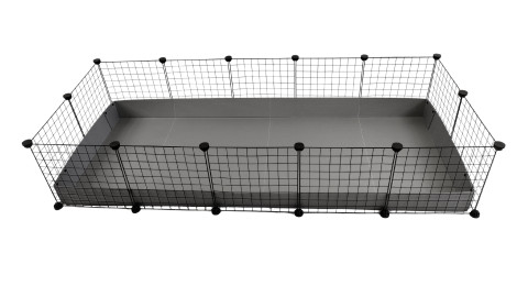 C&C modularer Käfig 5x2 Meerschweinchen Kaninchen Igel silber 180 x 75 x 37 cm - Fotogalerie 1