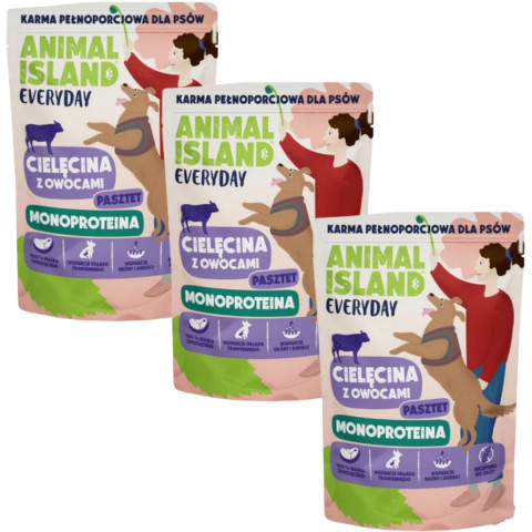 ANIMAL ISLAND Everyday Monoprotein Kalbfleisch - Nassfutter für Hunde - 3x300g - Fotogalerie 1