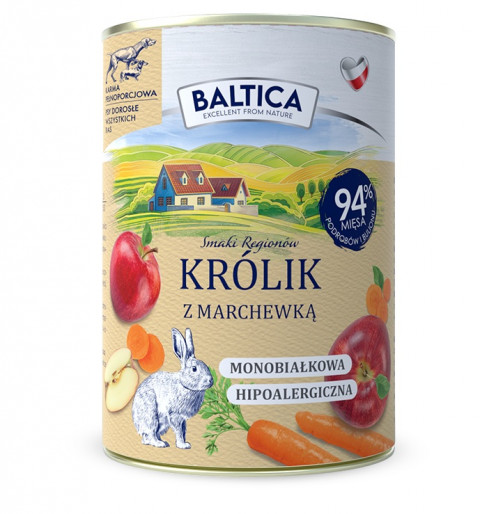 BALTICA Smaki regionów Rabbit with carrot - Nassfutter für Hunde - 400g - Fotogalerie 1