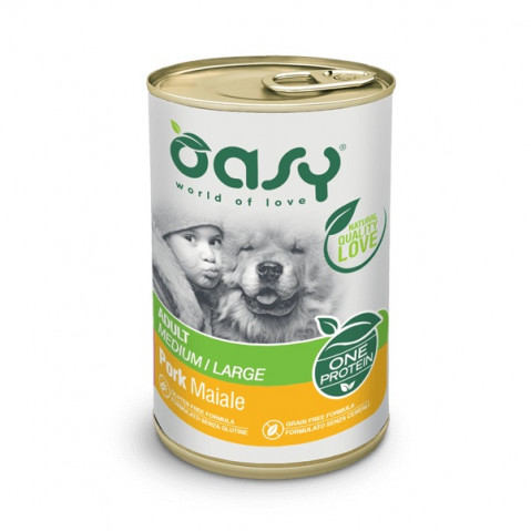 OASY One Protein Adult Medium/Large Pork - Nassfutter für Hunde - 400g - Fotogalerie 1